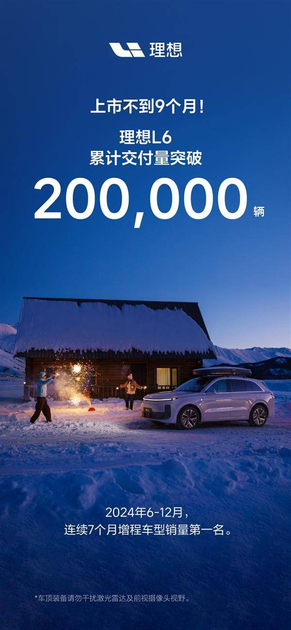 上市9個月交付破20萬輛:理想L6擊敗問界M7成增程銷冠