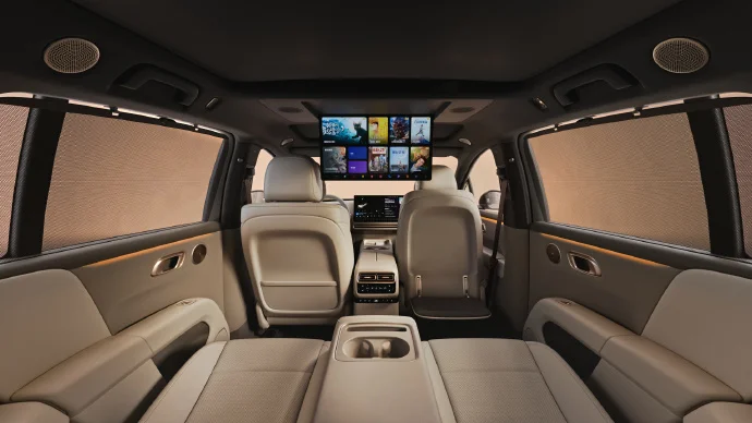 理想i6內飾首次曝光:冷暖雙用冰箱、21.4英寸后艙娛樂屏