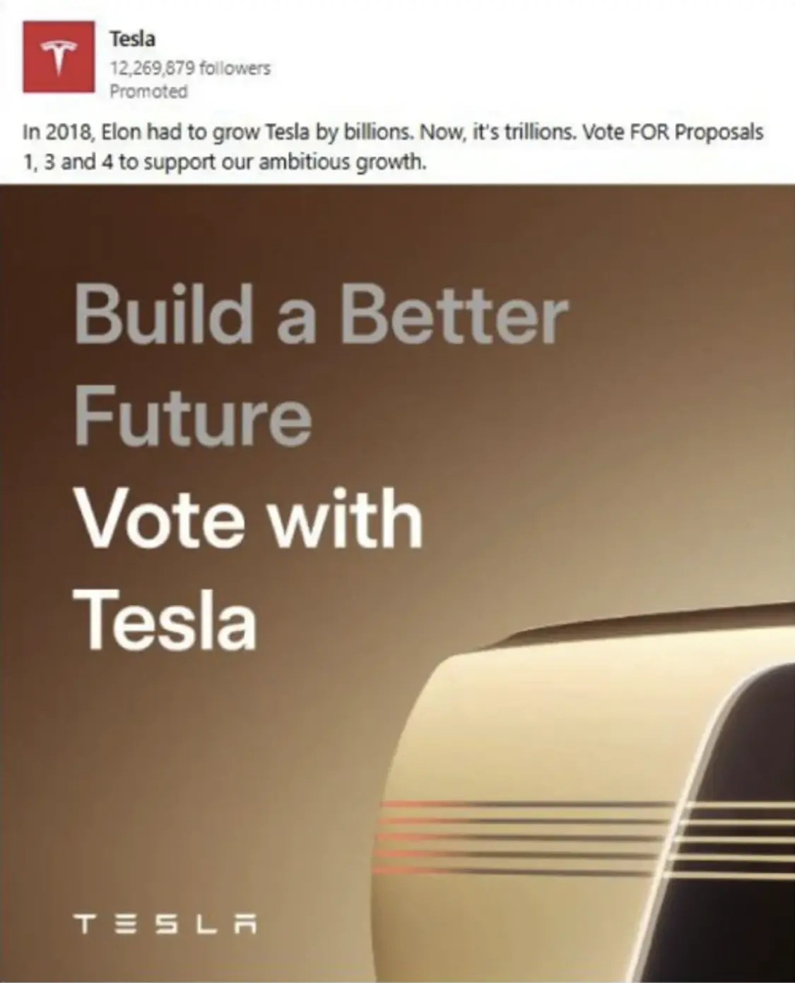 特斯拉大投廣告,督促股東投票支持馬斯克萬億薪酬 特斯拉呼吁股東支持馬斯克的薪酬提案